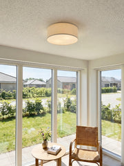 Dumora Drum Flush Mount Ceiling Light - Linen Shade Modern Elegance